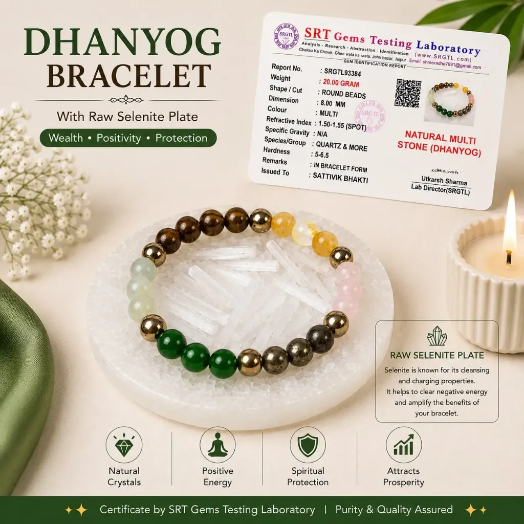 Dhan Yog Bracelet with FREE Raw Selenite Plate
