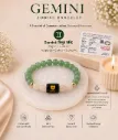 Gemini (मिथुन राशि) Zodiac Green Aventurine & Milky Quartz Bracelet with FREE Selenite Plate