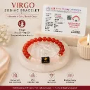 Virgo (कन्या राशि) Zodiac Carnelian & Milky Quartz Bracelet with FREE Selenite Plate