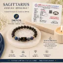 Sagittarius (धनु राशि) Zodiac Black Obsidian & Lapis Lazuli Bracelet with Free Selenite Plate