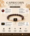 Capricorn (मकर राशि) Zodiac Garnet & Milky Quartz Bracelet with Lab Certificate