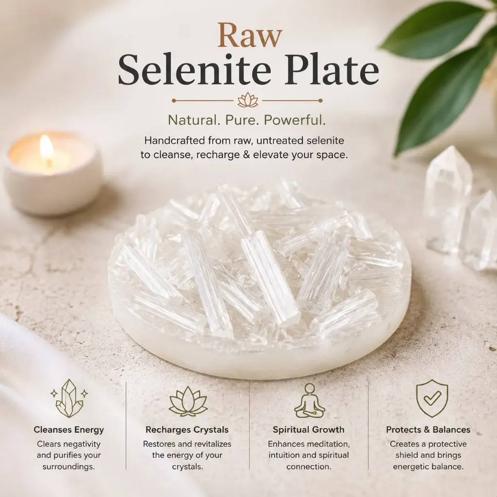 Raw Moroccan Selenite Plate with Lab Certificate